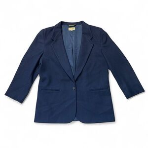 LL Bean Made in USA Wool/Cashmere Navy Blazer Women’s 16R